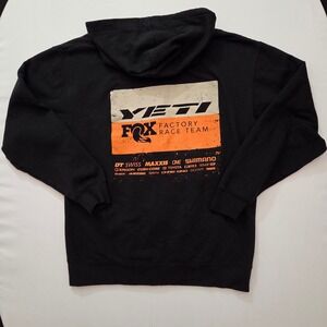Yeti Black Hoodie with Orange Accents